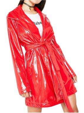 Dollskill Red Viral Vengeance Trench Coat